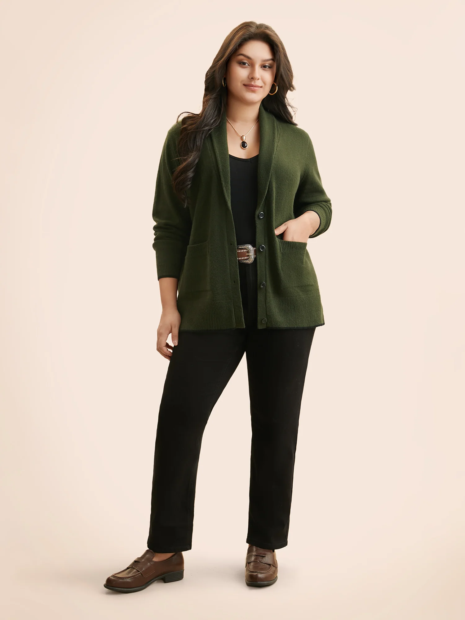 Supersoft Essentials Solid Shawl Collar Cardigan - Image 4