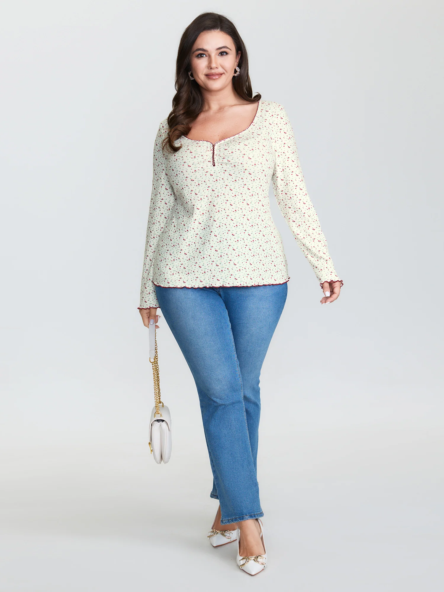 Supersoft Micro Floral Print Knit Top - Image 3