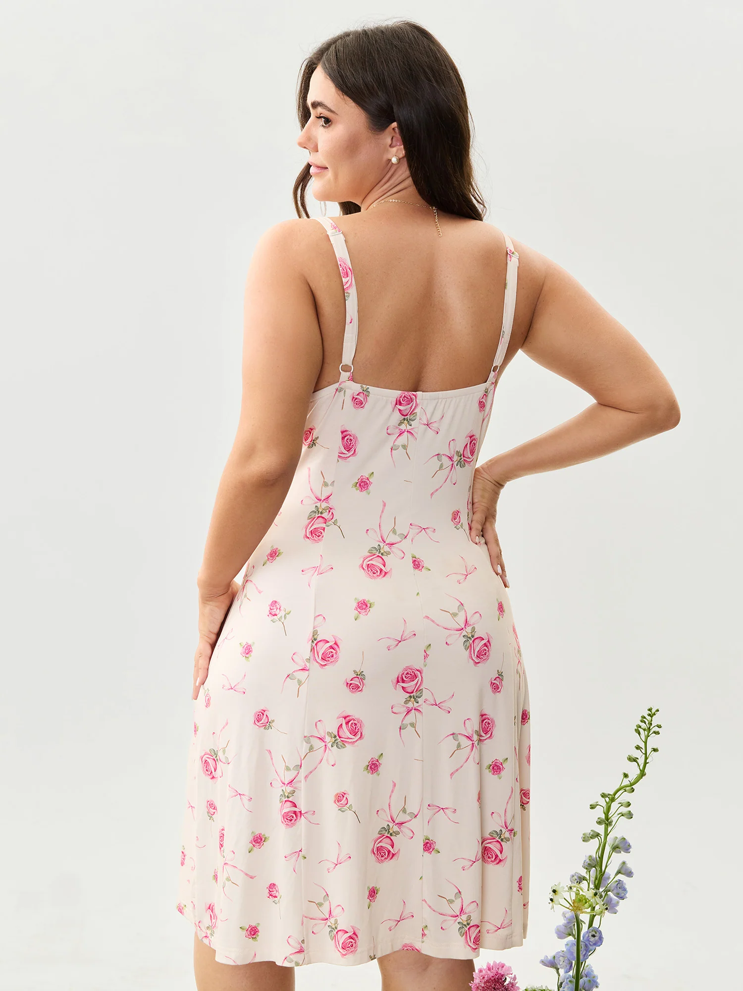 Supersoft Rosy Print Lace Sleep Dress - Image 4