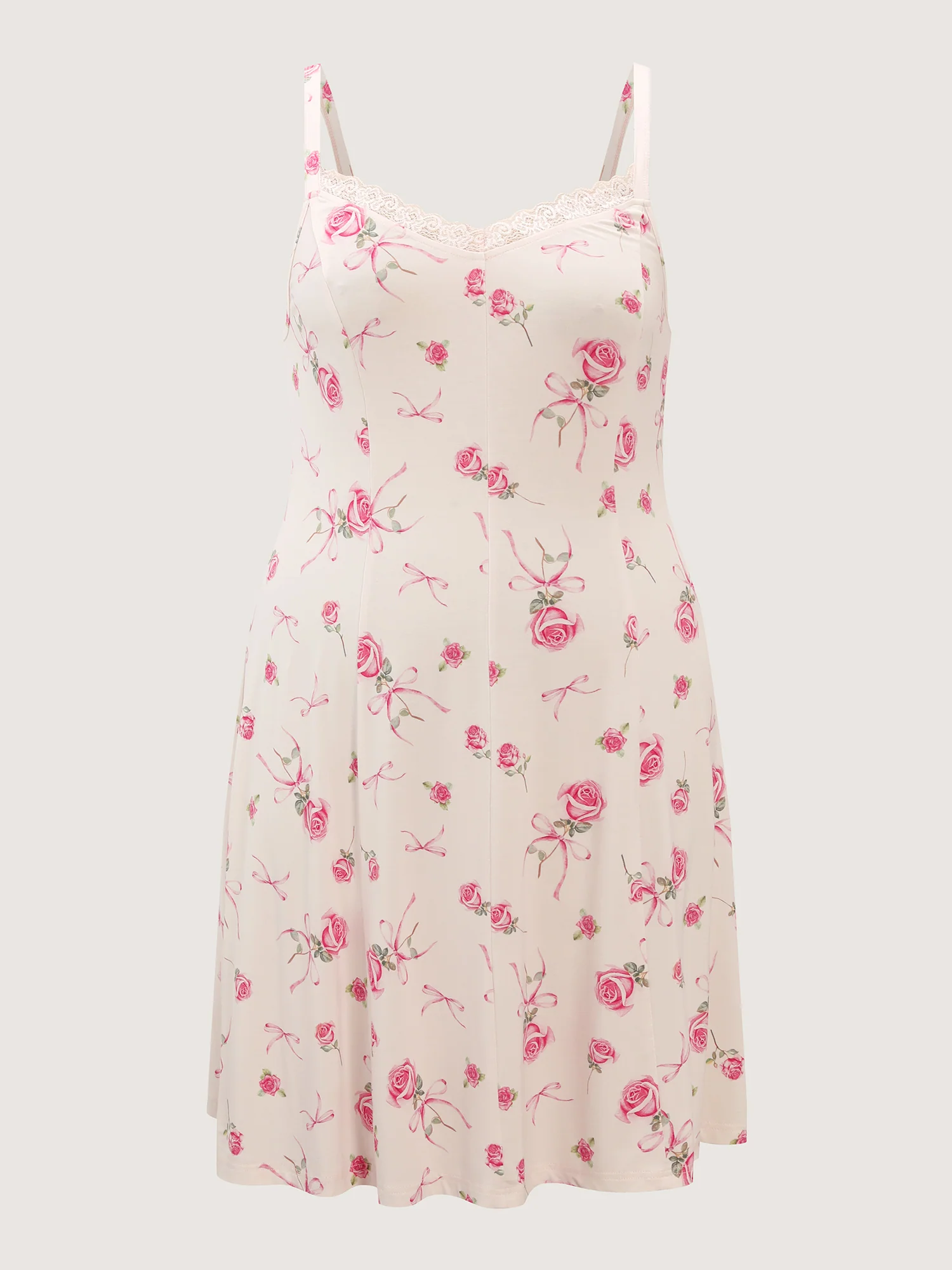 Supersoft Rosy Print Lace Sleep Dress - Image 7