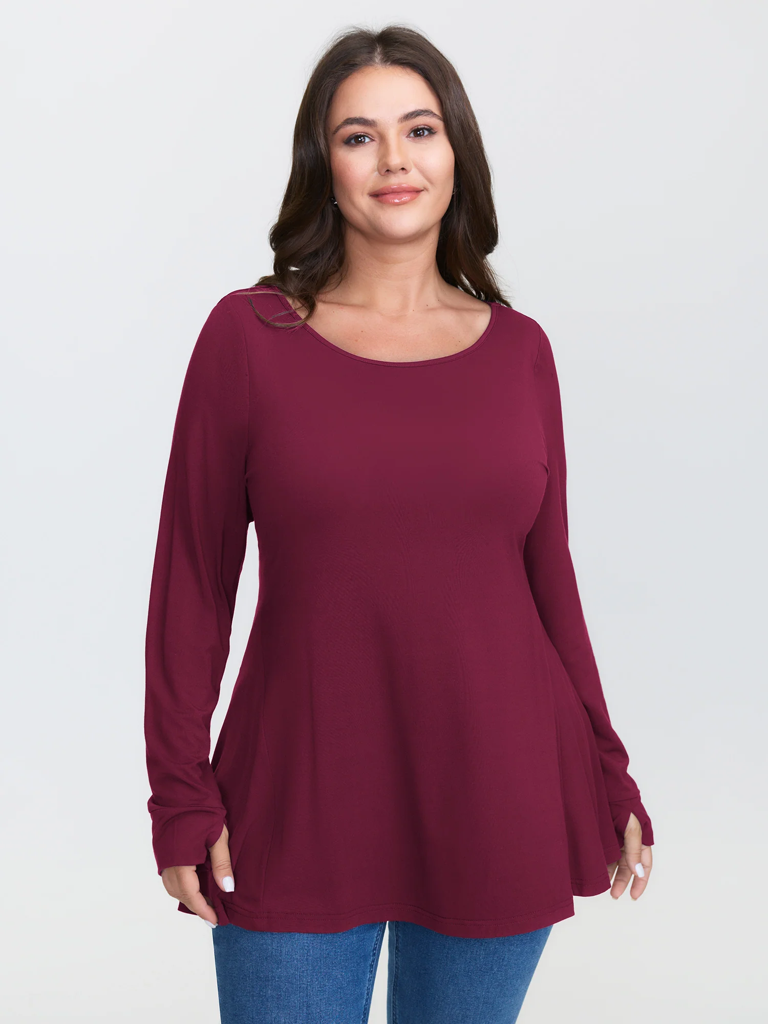 Supersoft Ruffled Hem Knit Top - Image 8