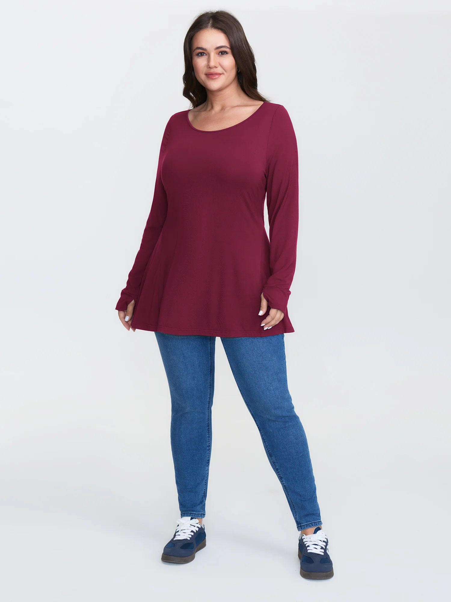 Supersoft Ruffled Hem Knit Top - Image 9