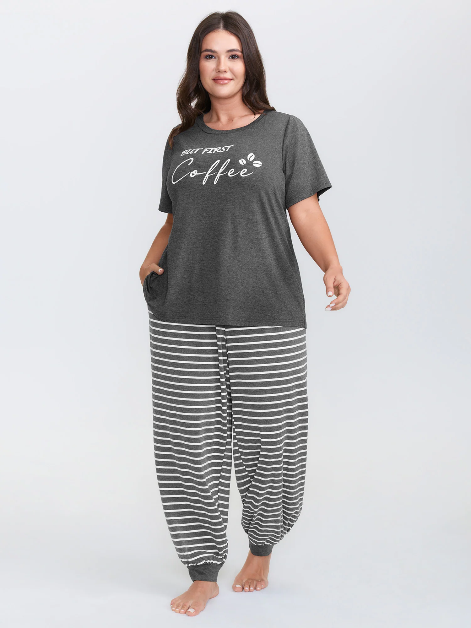 Supersoft Stripes Printed Lounge Set