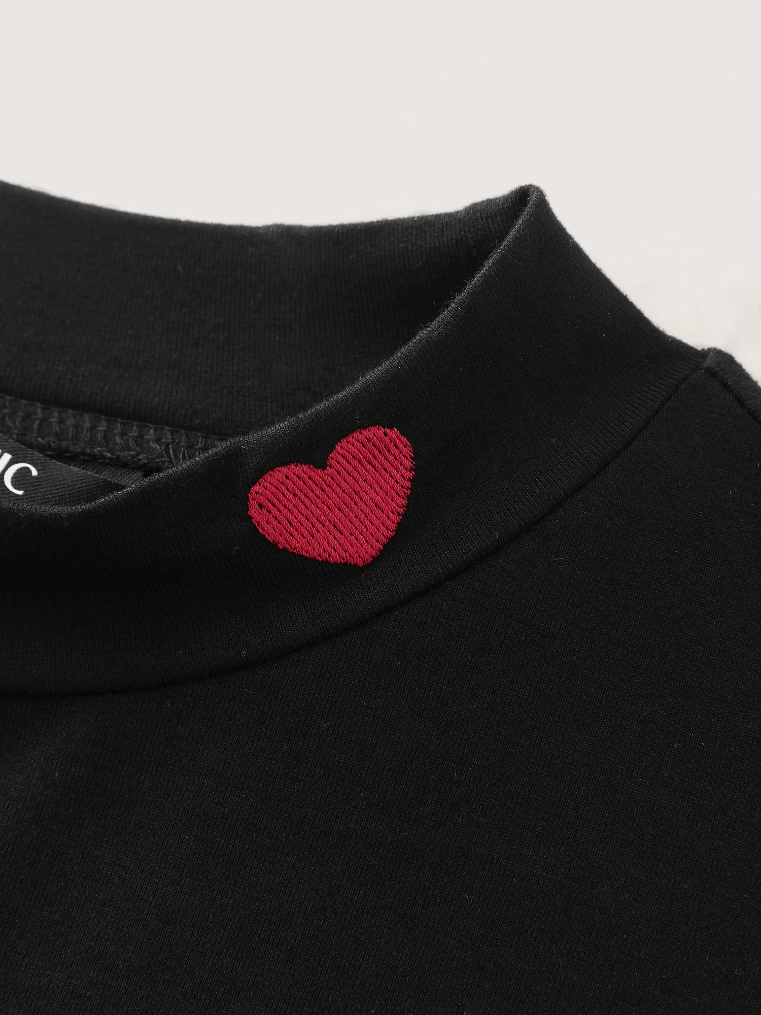 Supersoft Twin Hearts Embroidery Fitted T-Shirt - Image 5
