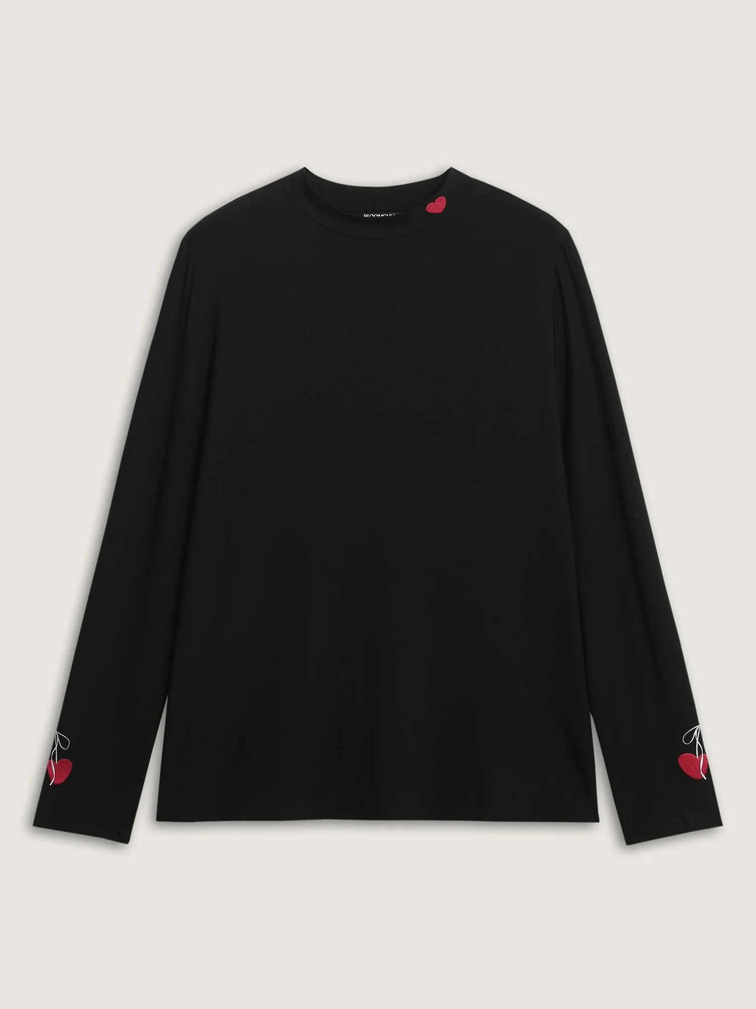 Supersoft Twin Hearts Embroidery Fitted T-Shirt - Image 7