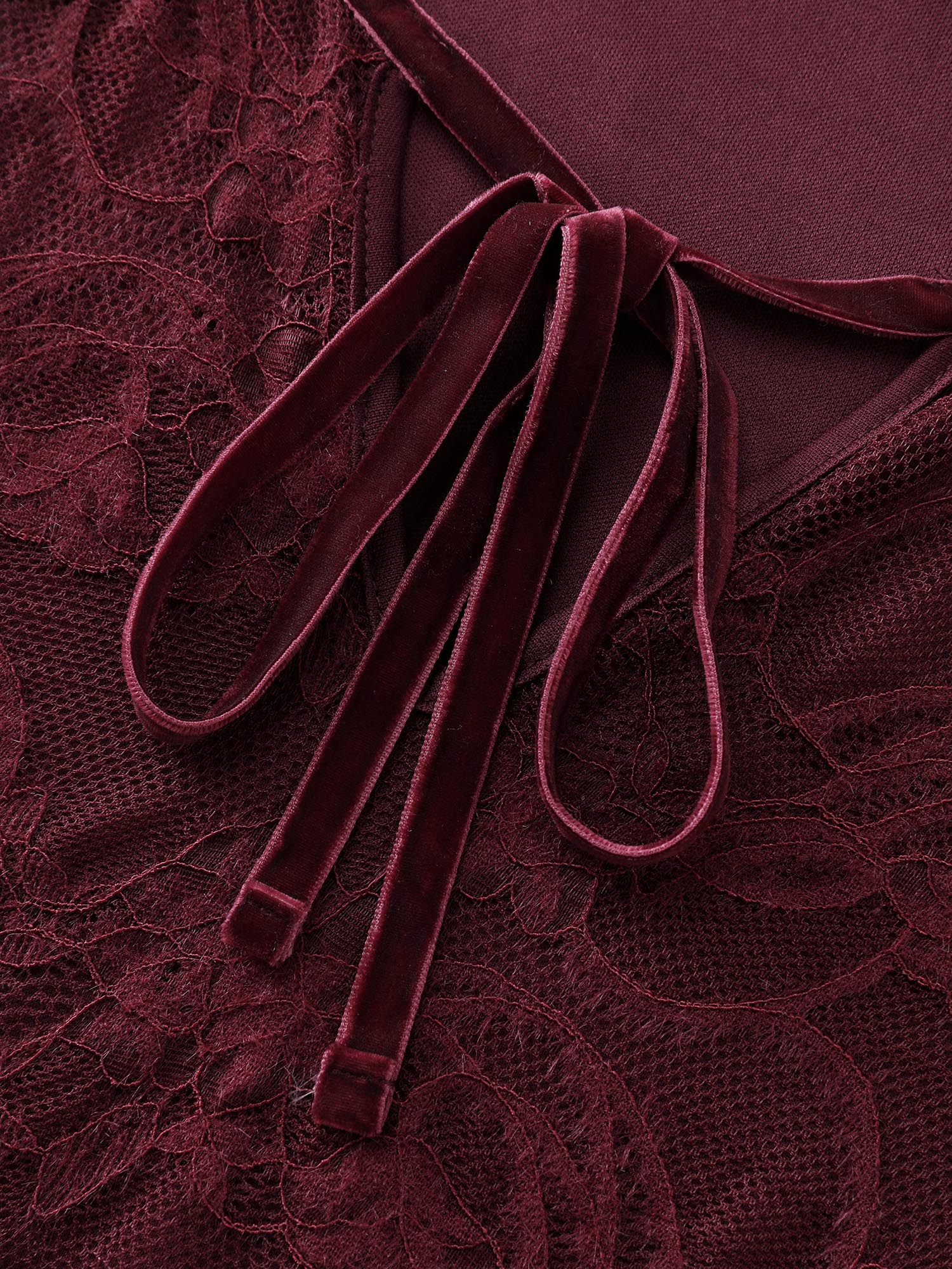 Textured Neck-Tie Cinched-Flared Blouse - Image 6