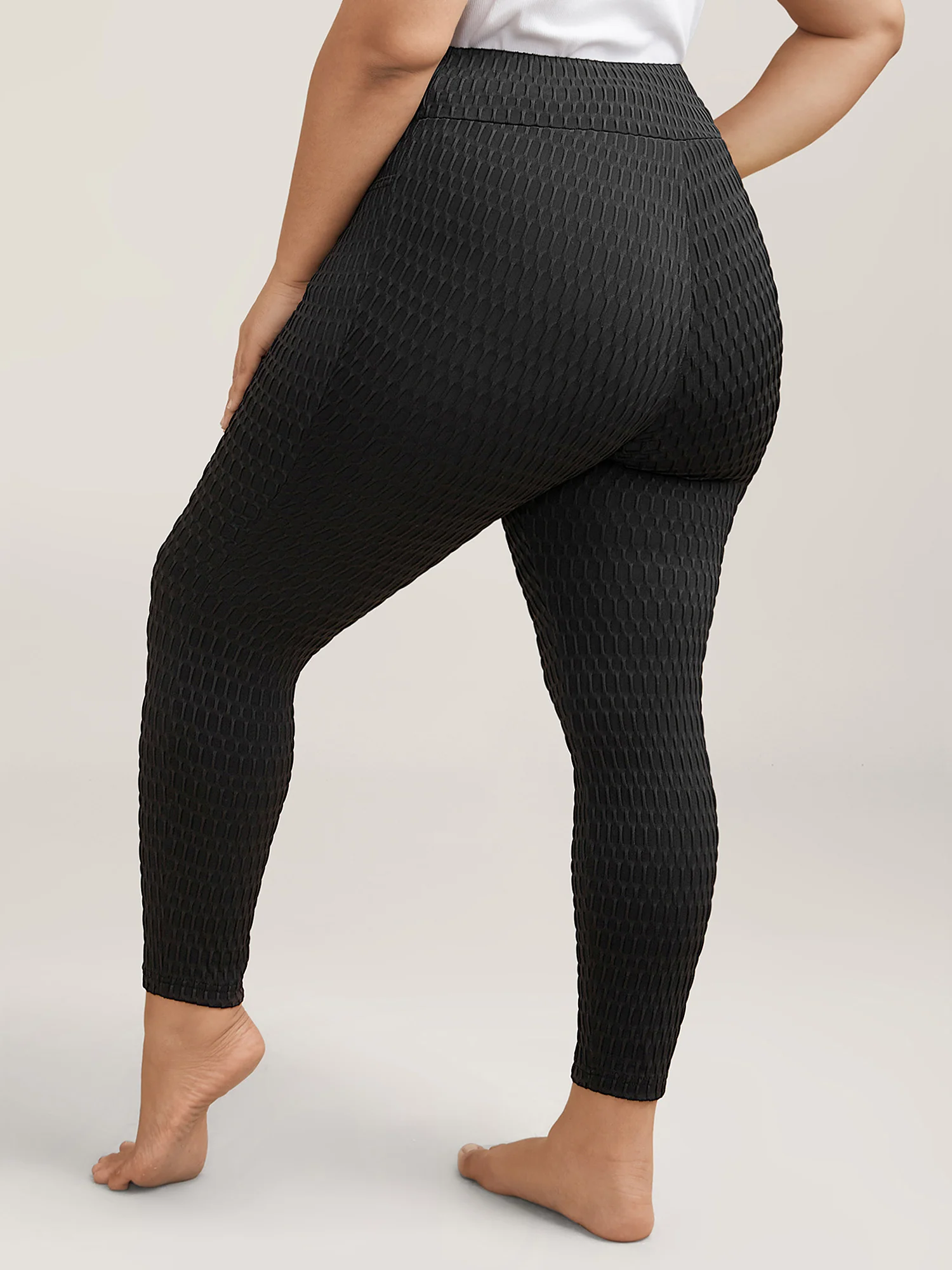Textured Wide waist Super Stretch Leggings - Image 4