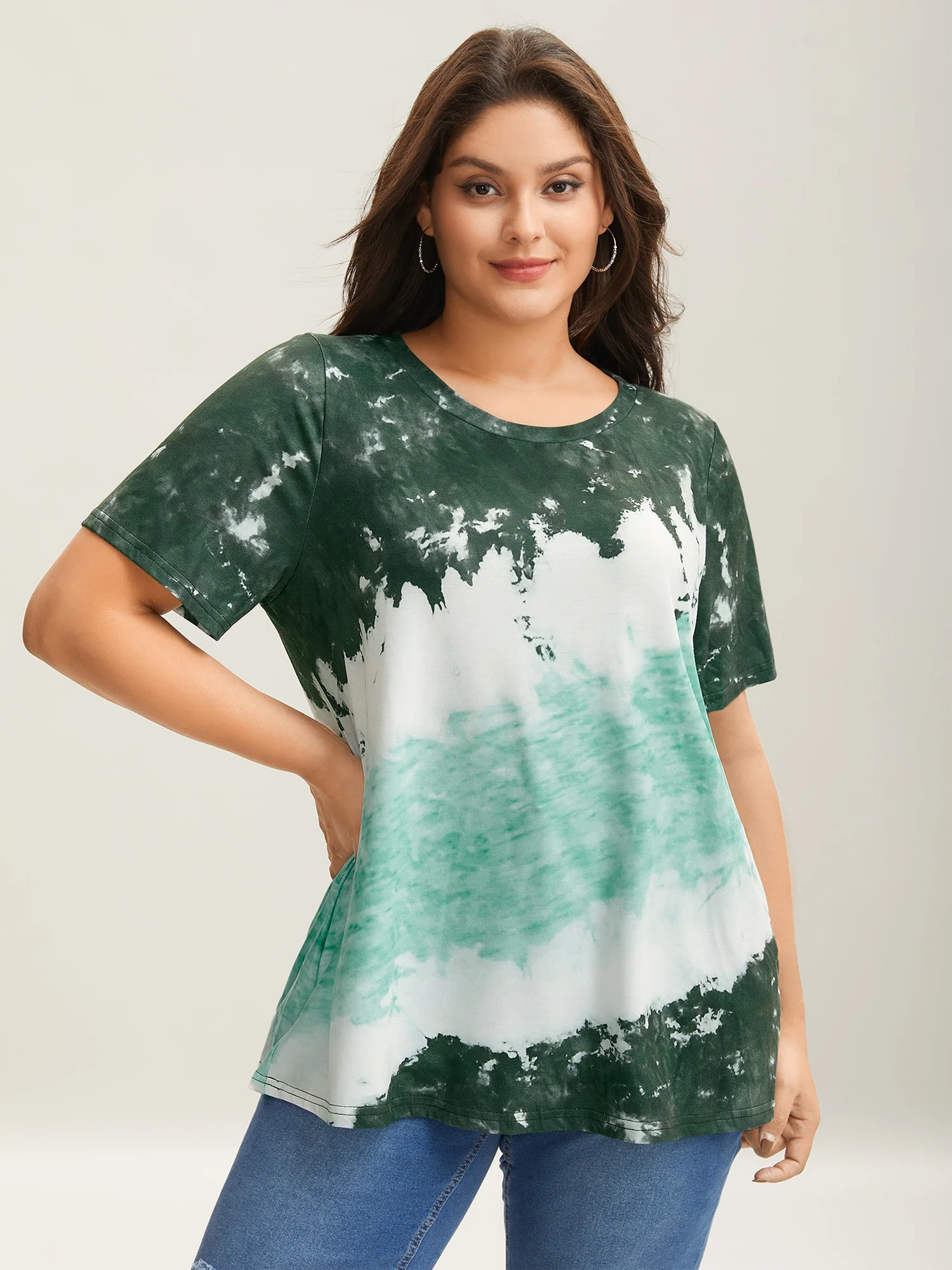 Tie Dye Round Neck T-shirt - Image 7