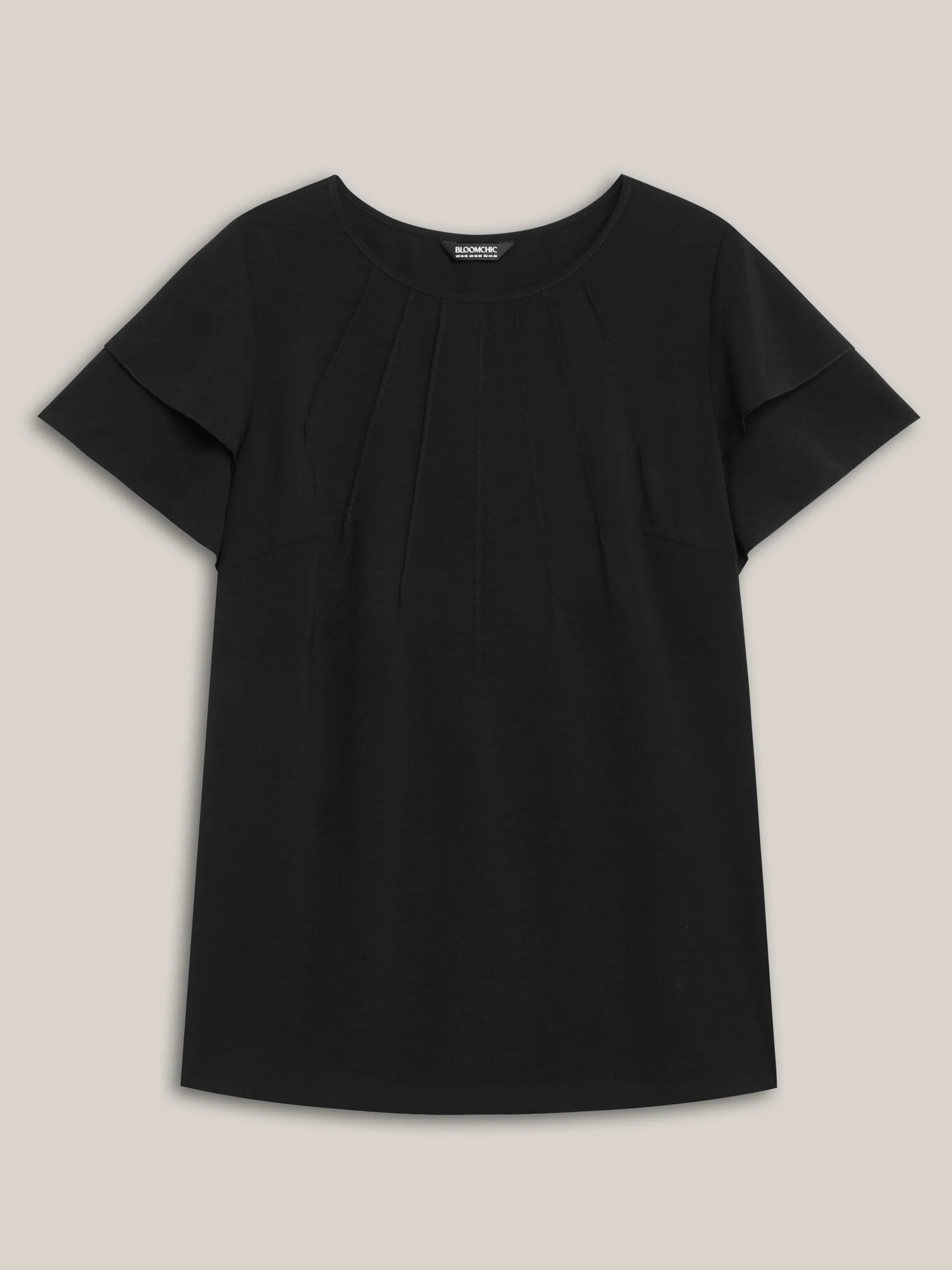 Toothpick Pleat Layered Flutter Sleeve Blouse - Image 8