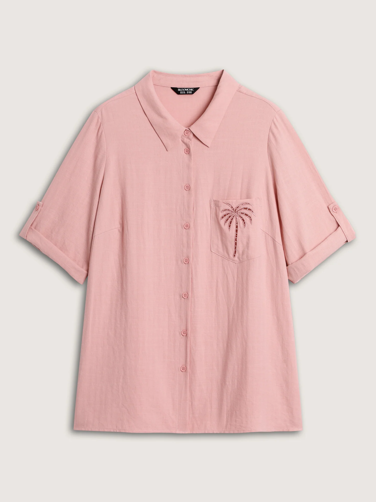 Tropical Embroidered Button-Down Shirt - Image 6