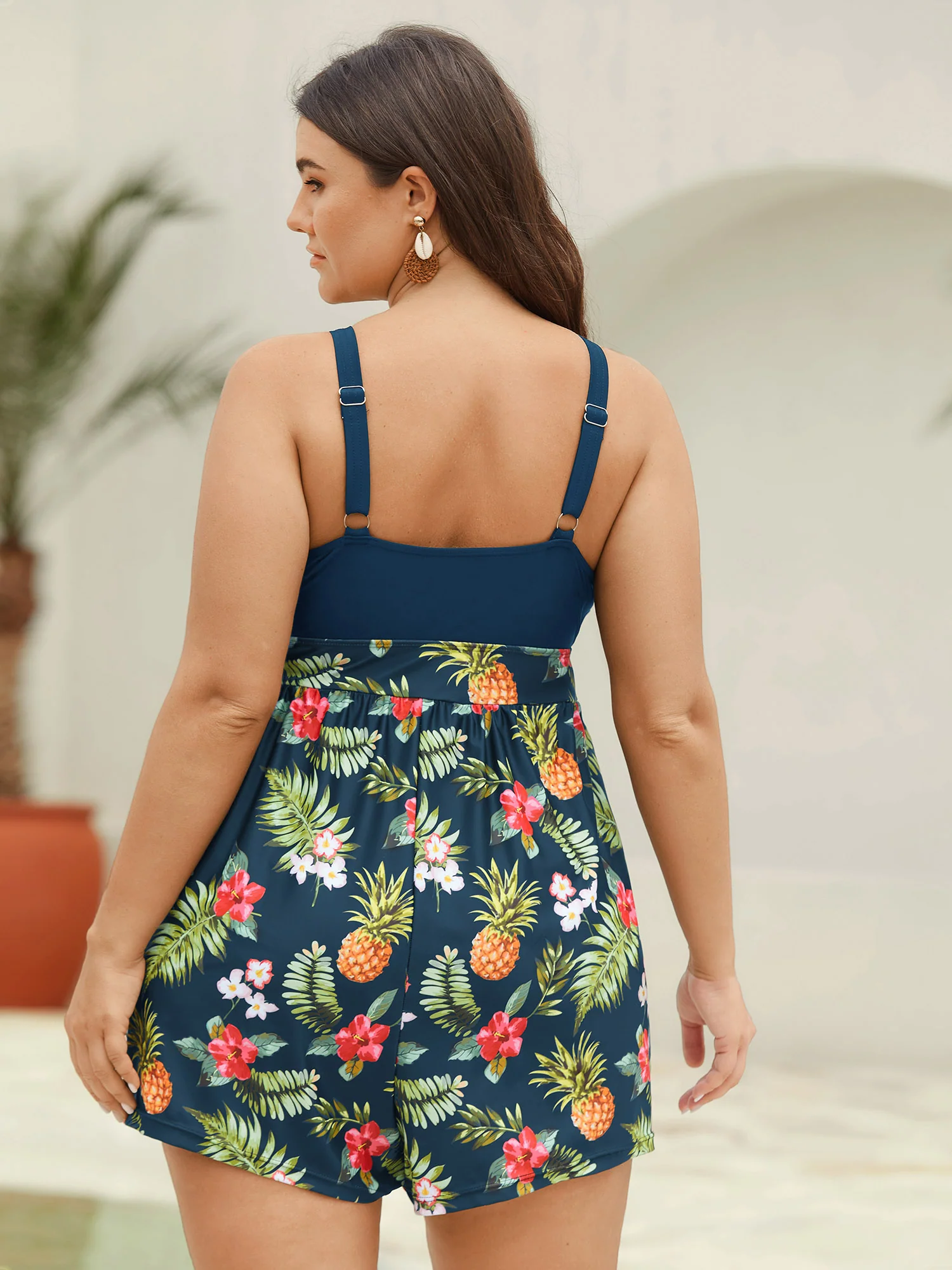 Tropical Floral Pockets One-Piece Swimsuit - Image 14
