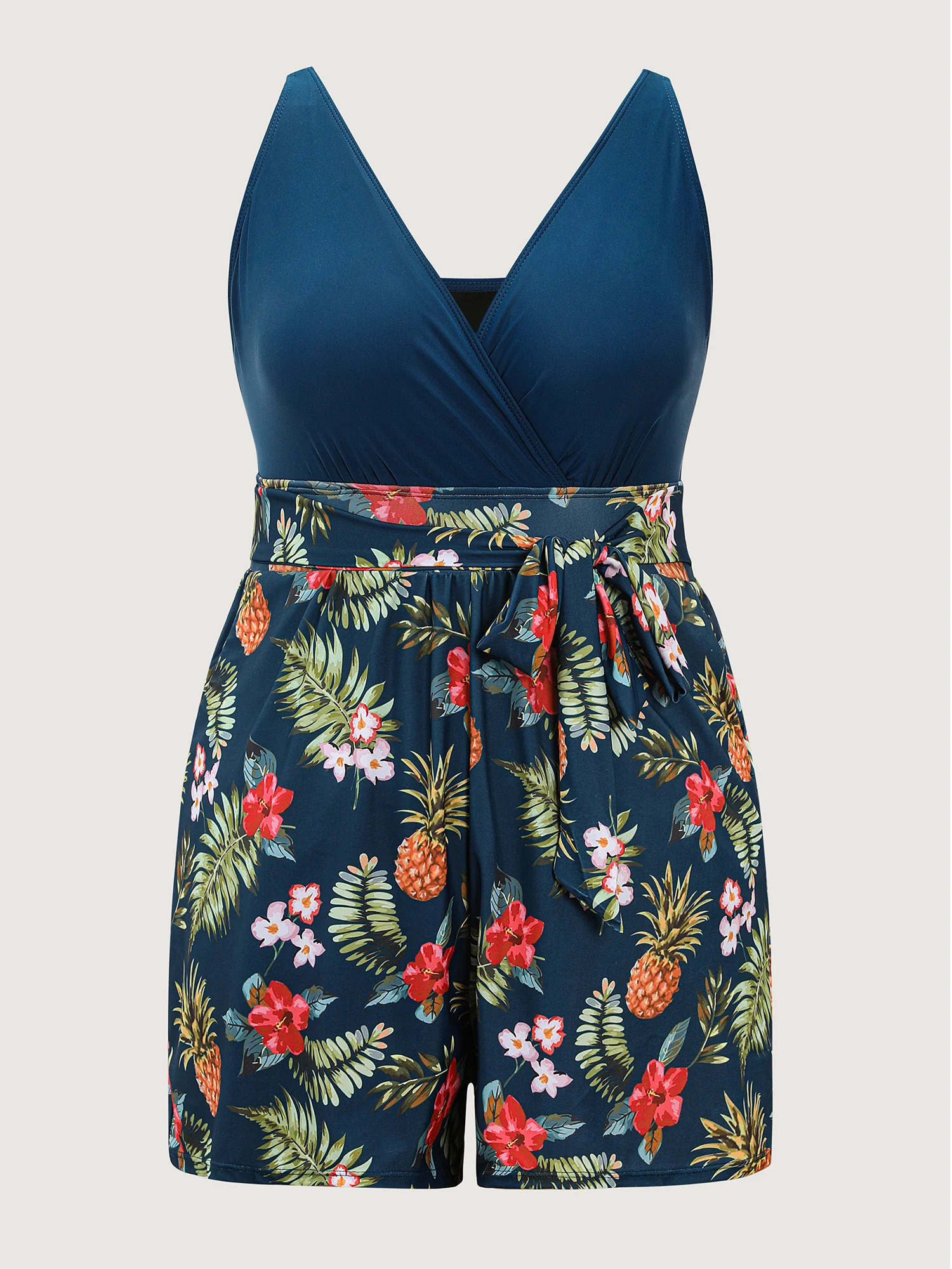 Tropical Floral Pockets One-Piece Swimsuit - Image 19