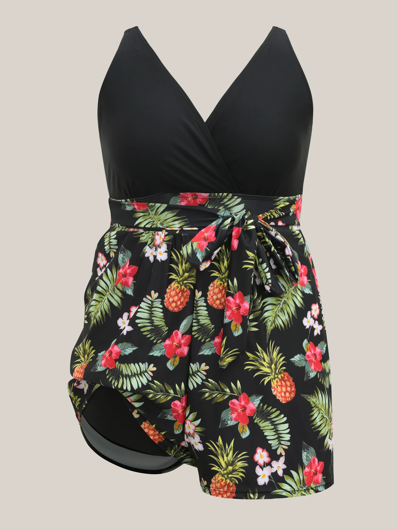 Tropical Floral Pockets One-Piece Swimsuit - Image 7
