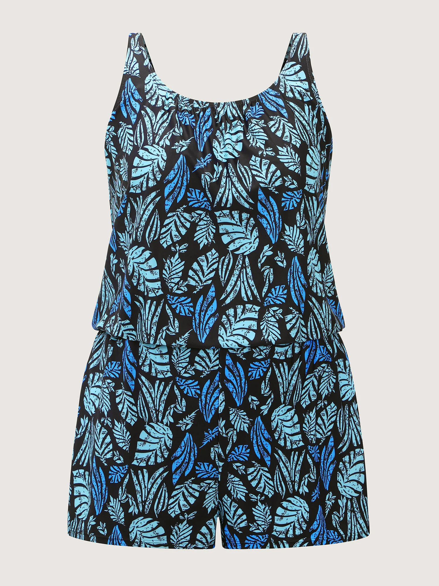 Tropical Flower Print Pockets One-Piece Swimsuit - Image 108