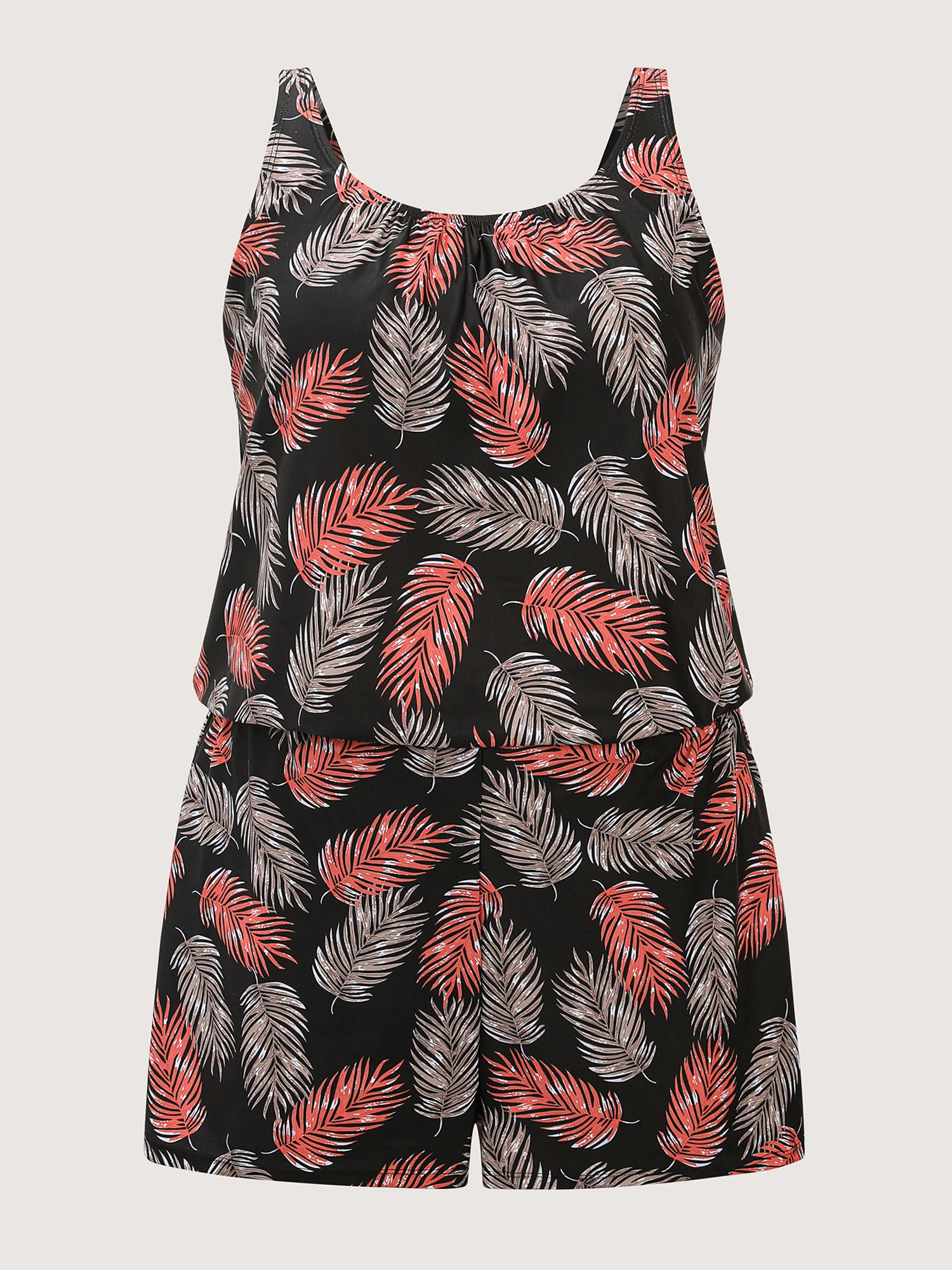 Tropical Flower Print Pockets One-Piece Swimsuit - Image 45
