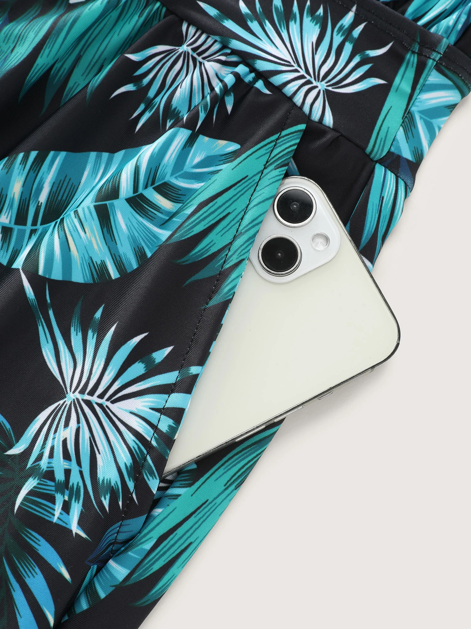 Tropical Flower Print Pockets One-Piece Swimsuit - Image 72