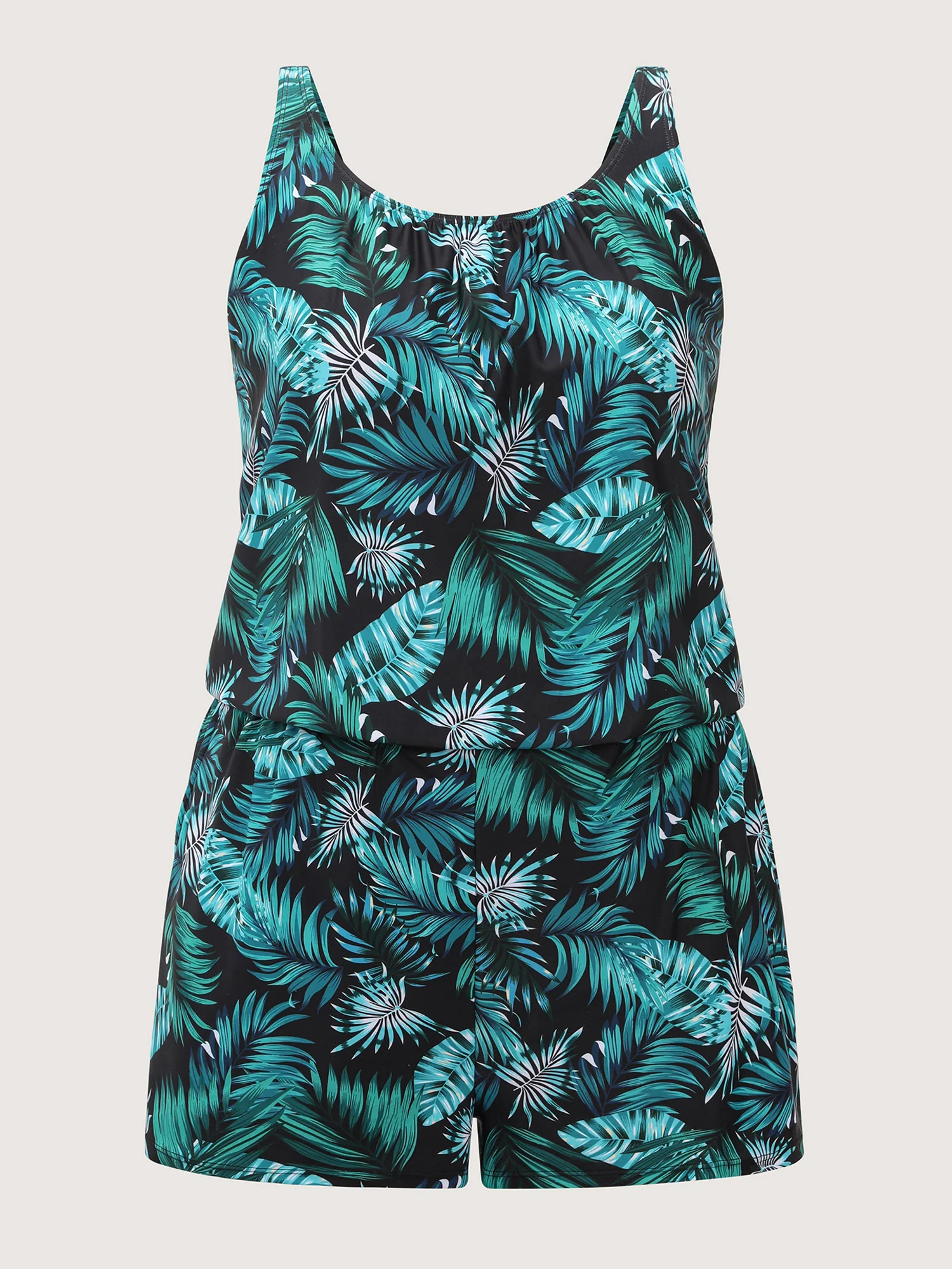 Tropical Flower Print Pockets One-Piece Swimsuit - Image 73