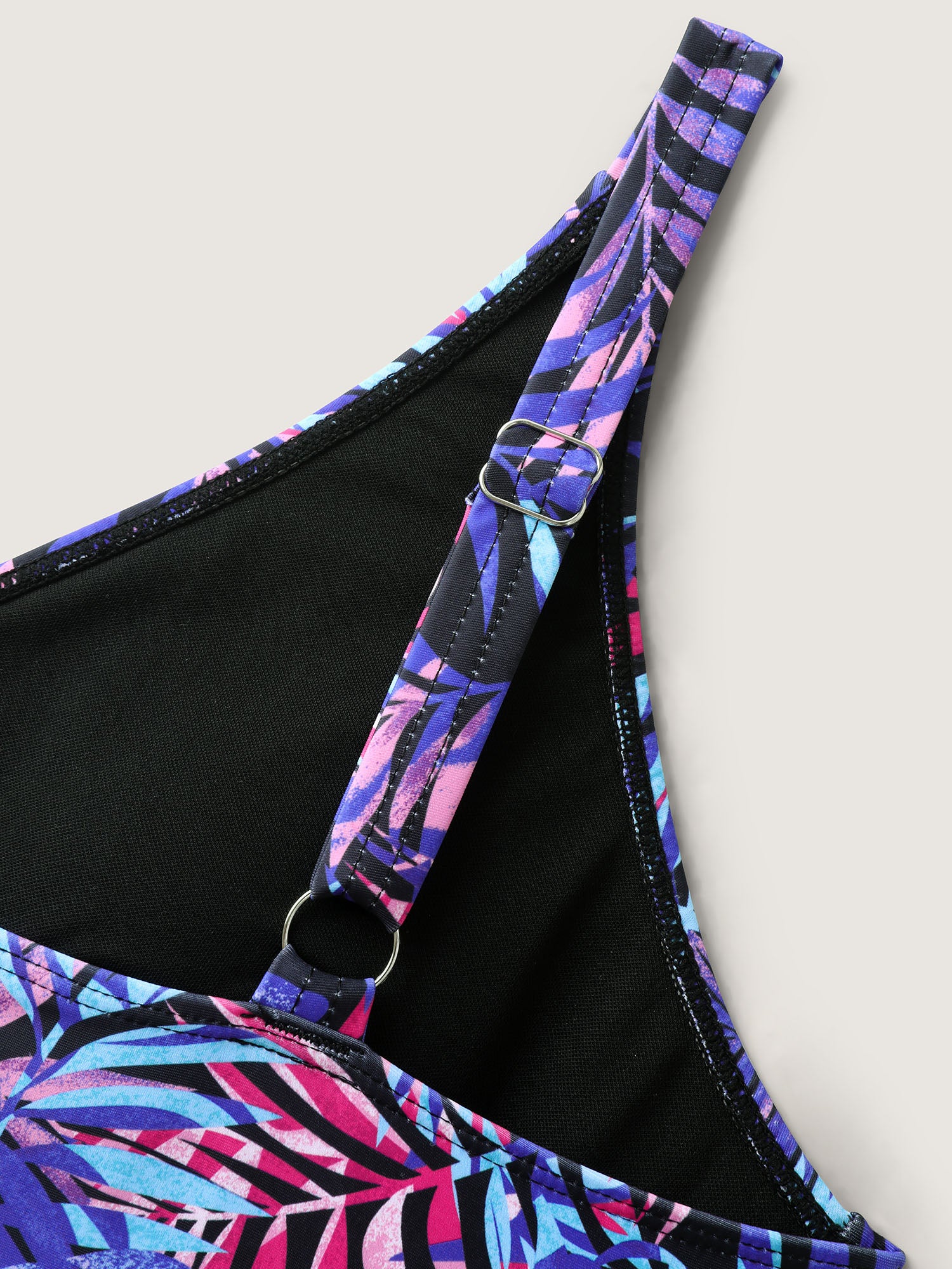 Tropical Print Twist Swim Top - Image 5