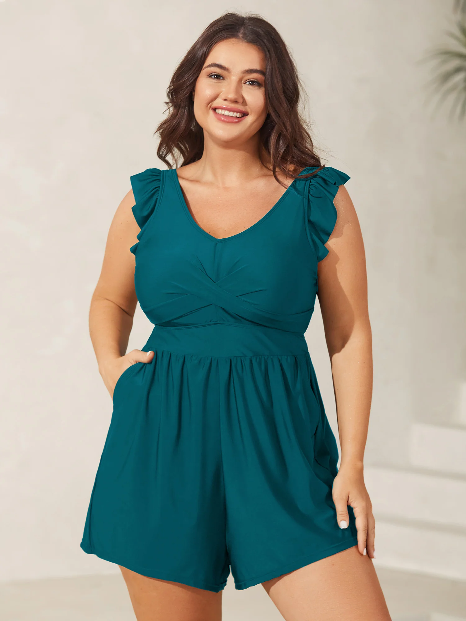 Twist Front Ruffled One-Piece Swimsuit - Image 14
