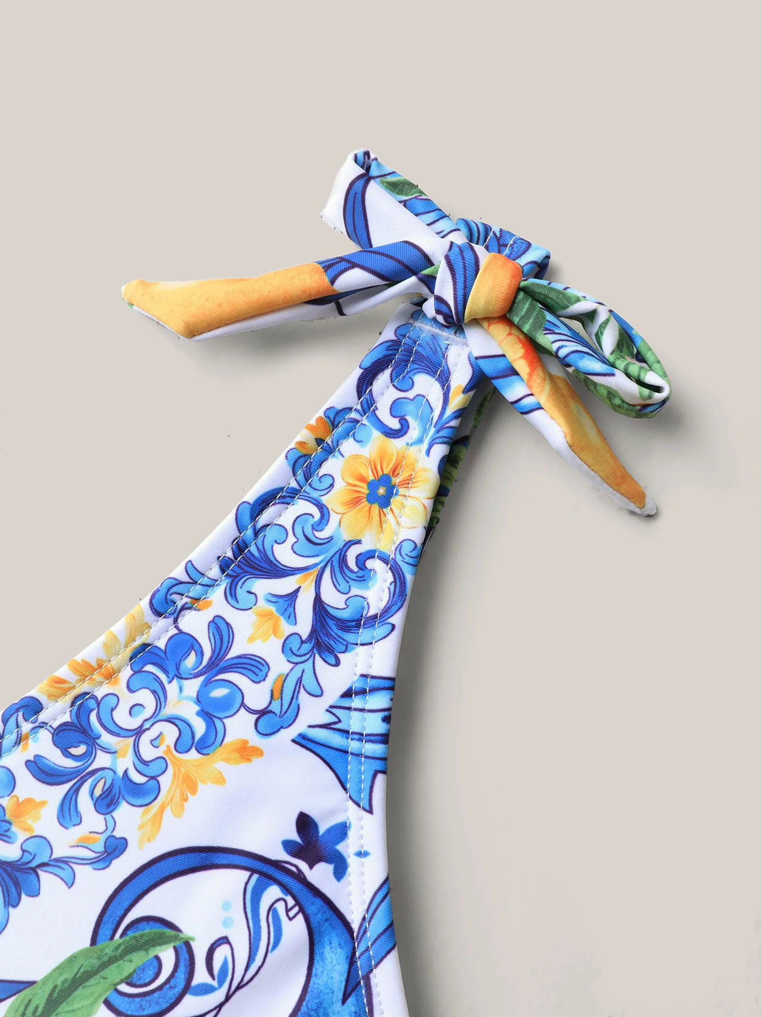 Two-Piece Citrus Print Sarong Swimsuit - Image 10