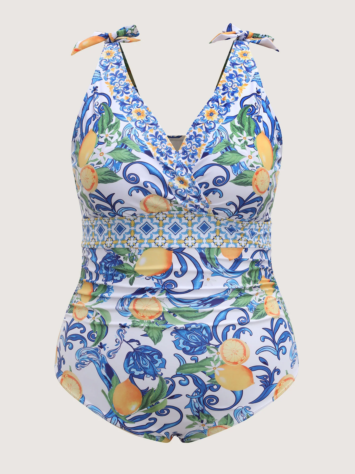 Two-Piece Citrus Print Sarong Swimsuit - Image 6