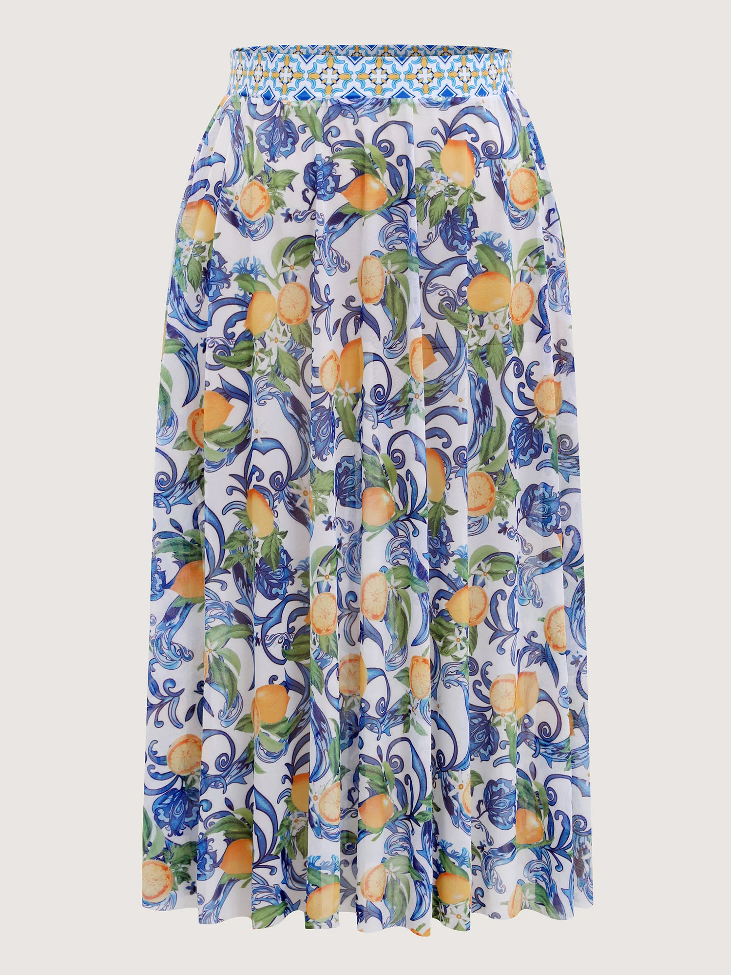 Two-Piece Citrus Print Sarong Swimsuit - Image 7