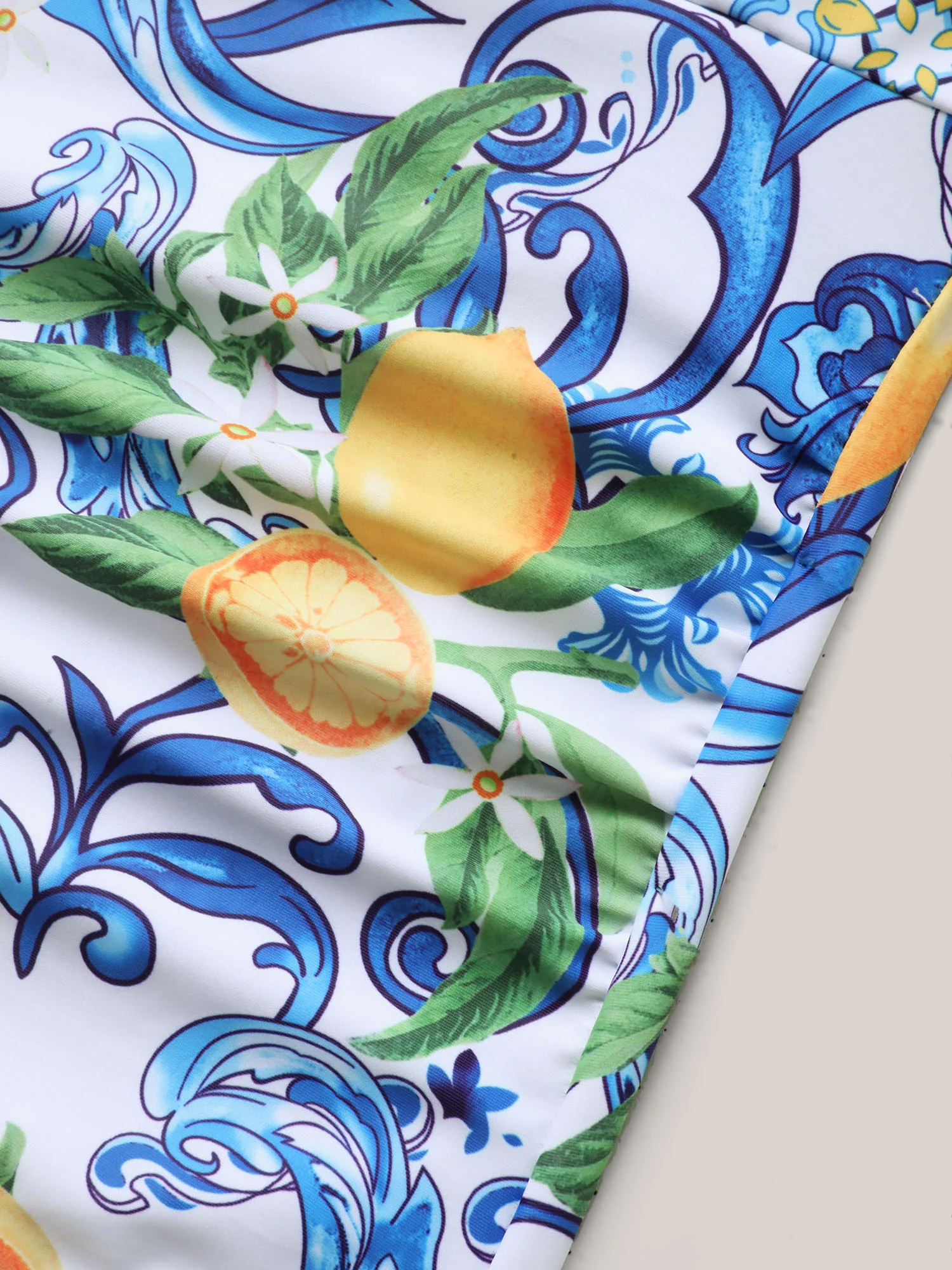 Two-Piece Citrus Print Sarong Swimsuit - Image 8