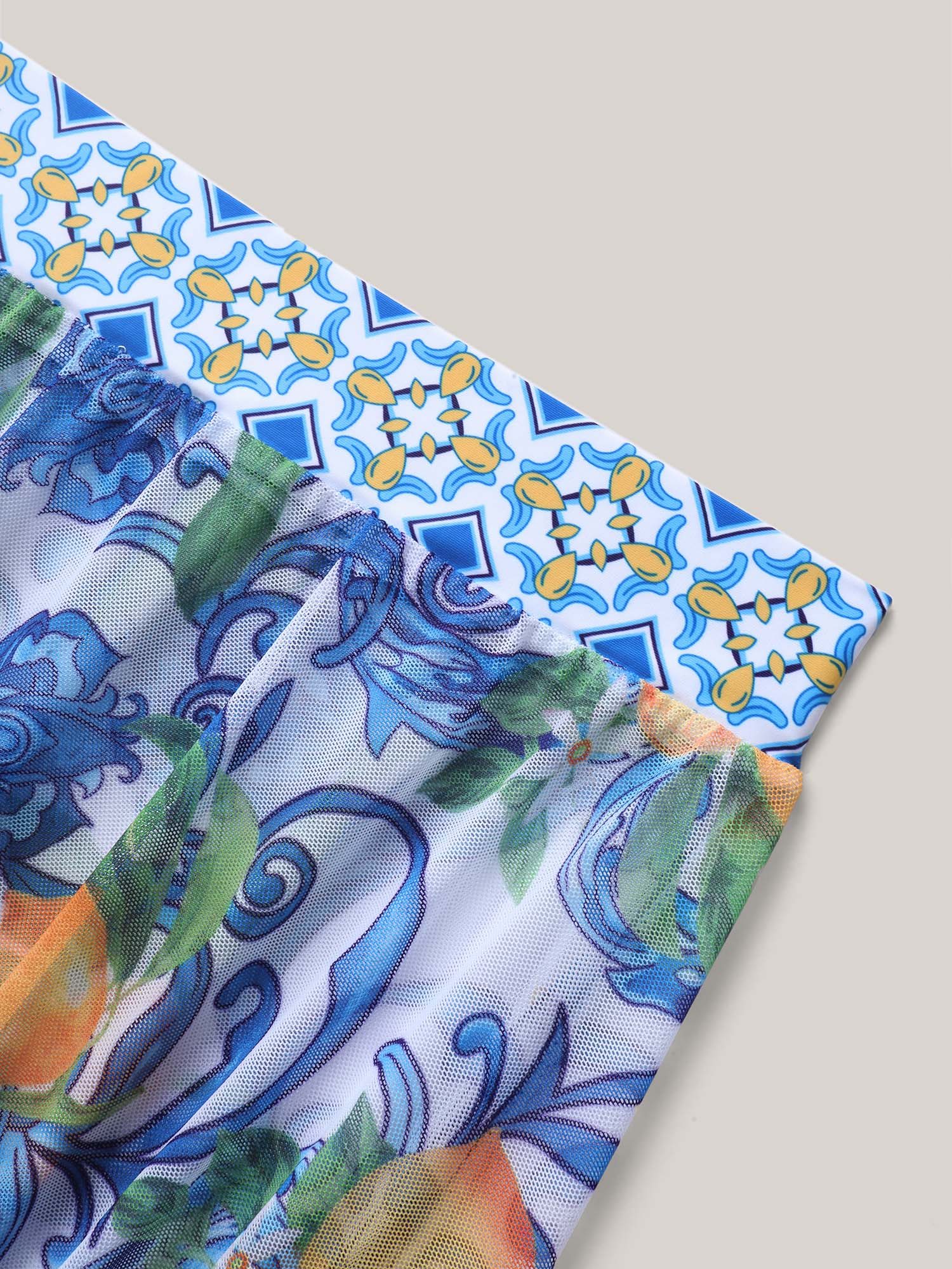 Two-Piece Citrus Print Sarong Swimsuit - Image 9