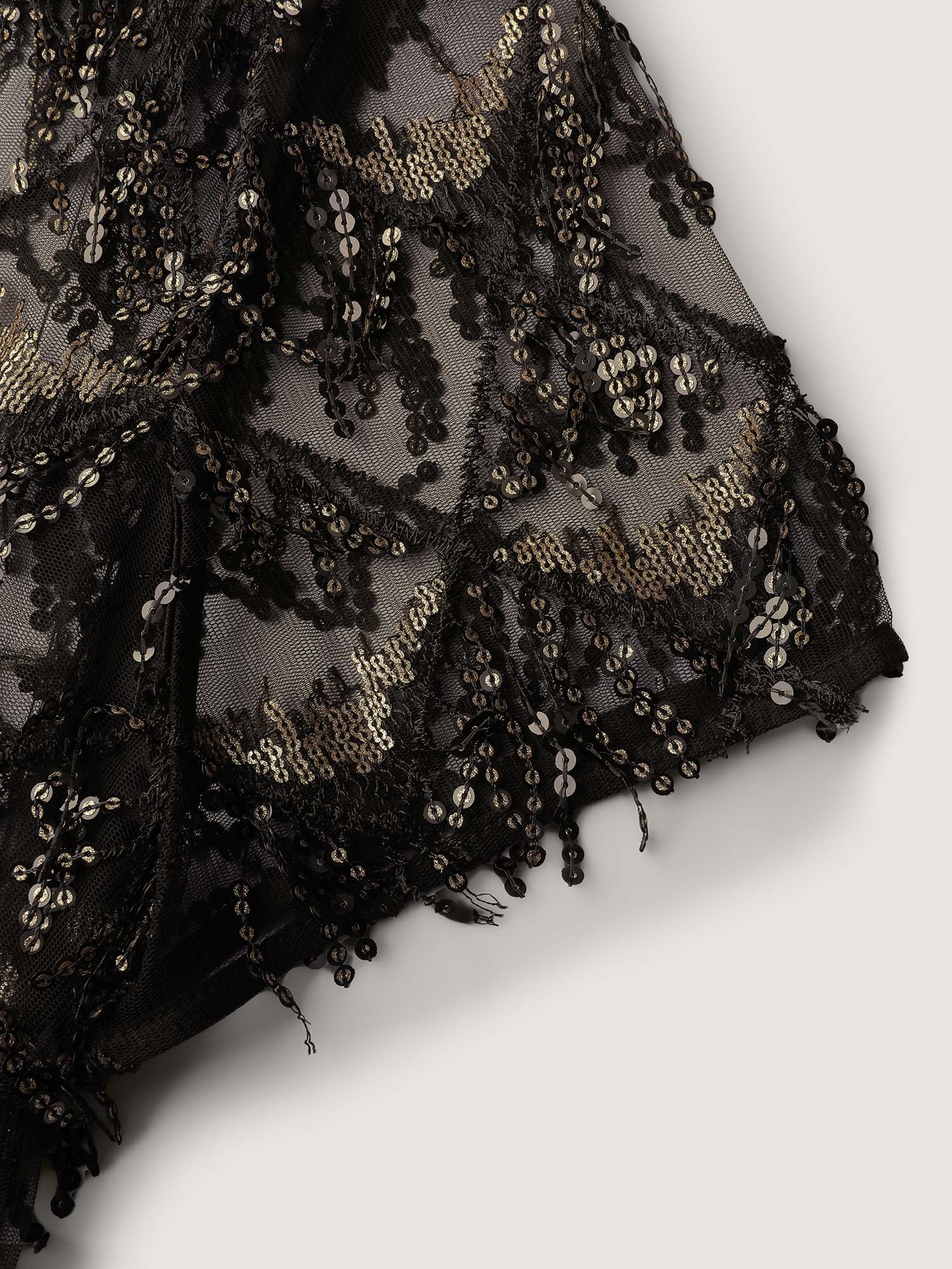 Two-Piece Fringe Sequin Mini Dress - Image 6