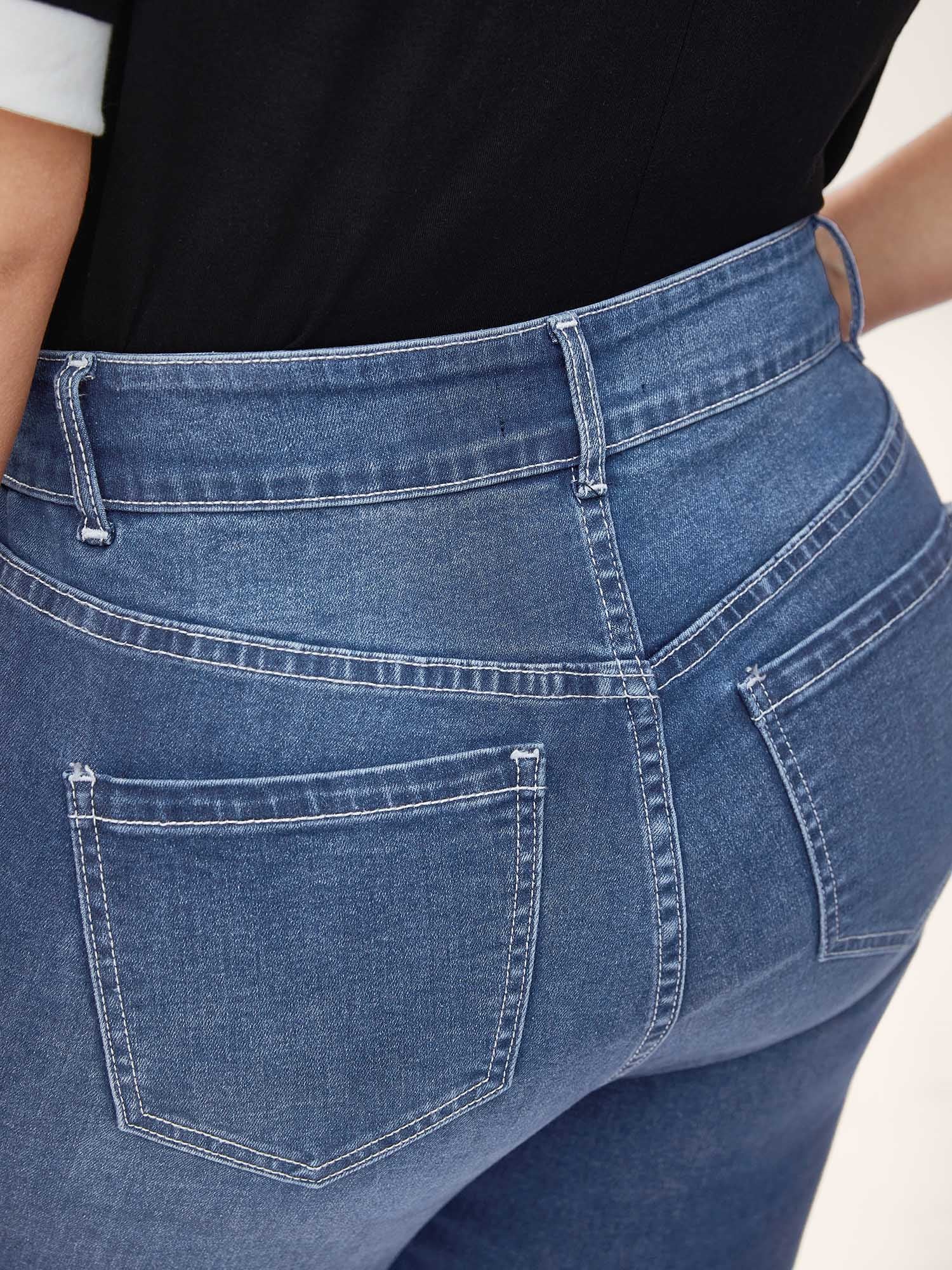 Folded Hem High-Rise Skinny-Fit Capri Jeans - Image 13