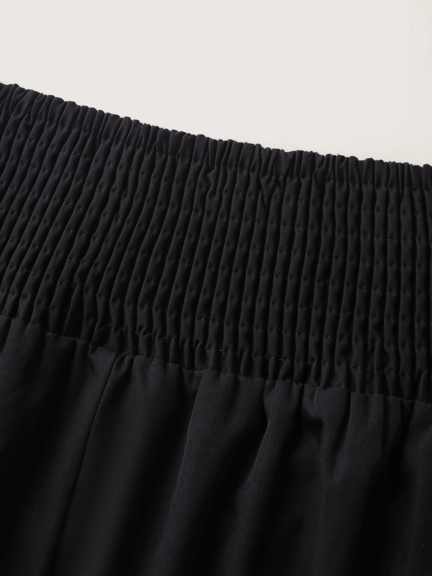 Wide Cinched-Waist Solid Midi Skirt - Image 6