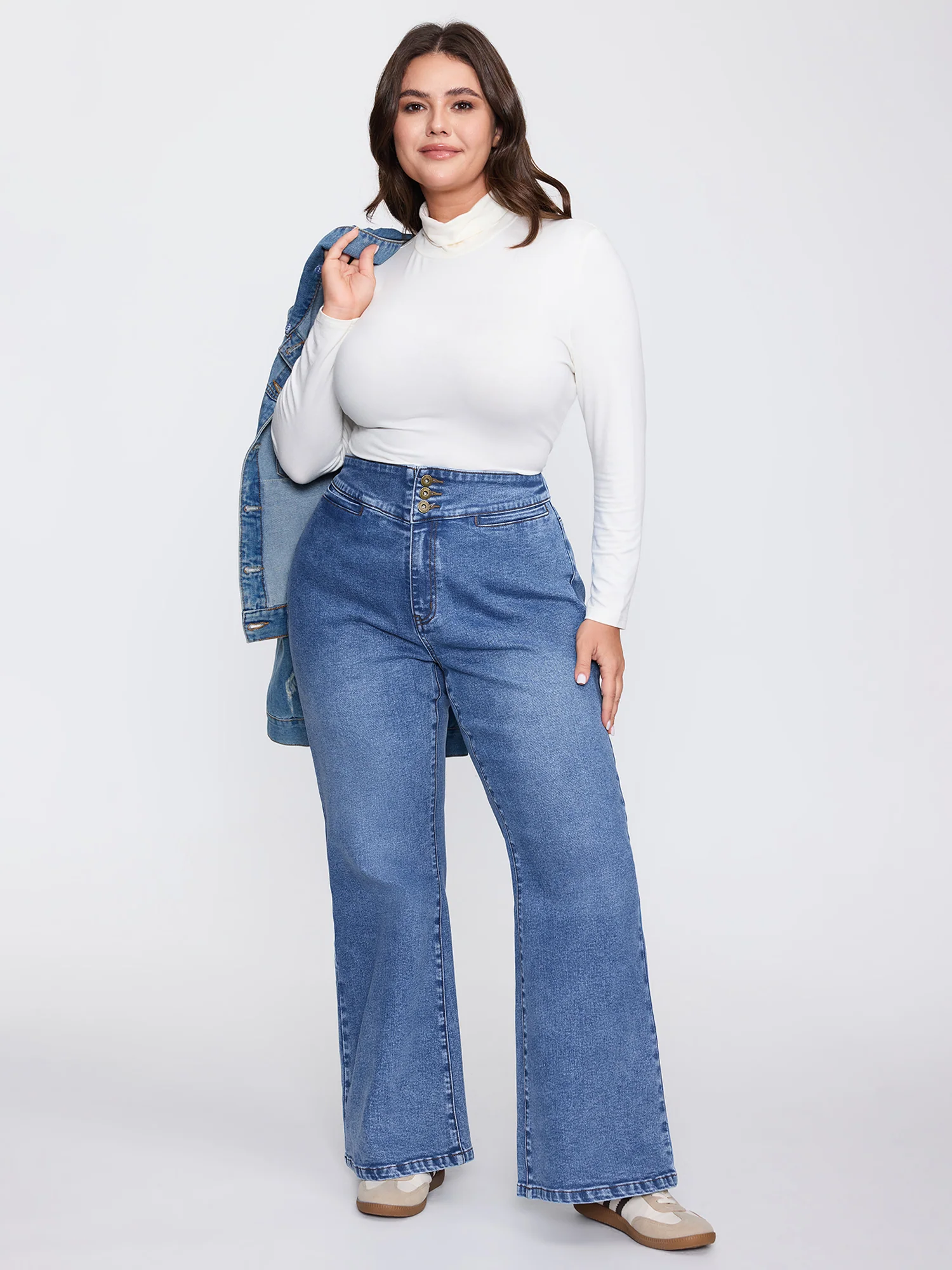 Thigh Friendly Stretchy Waist Flare Jeans - Image 3