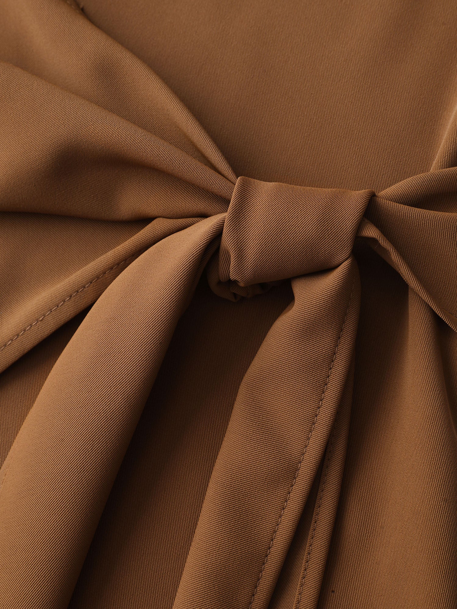 Wrap Tie Side Shirt Collar Blouse - Image 6